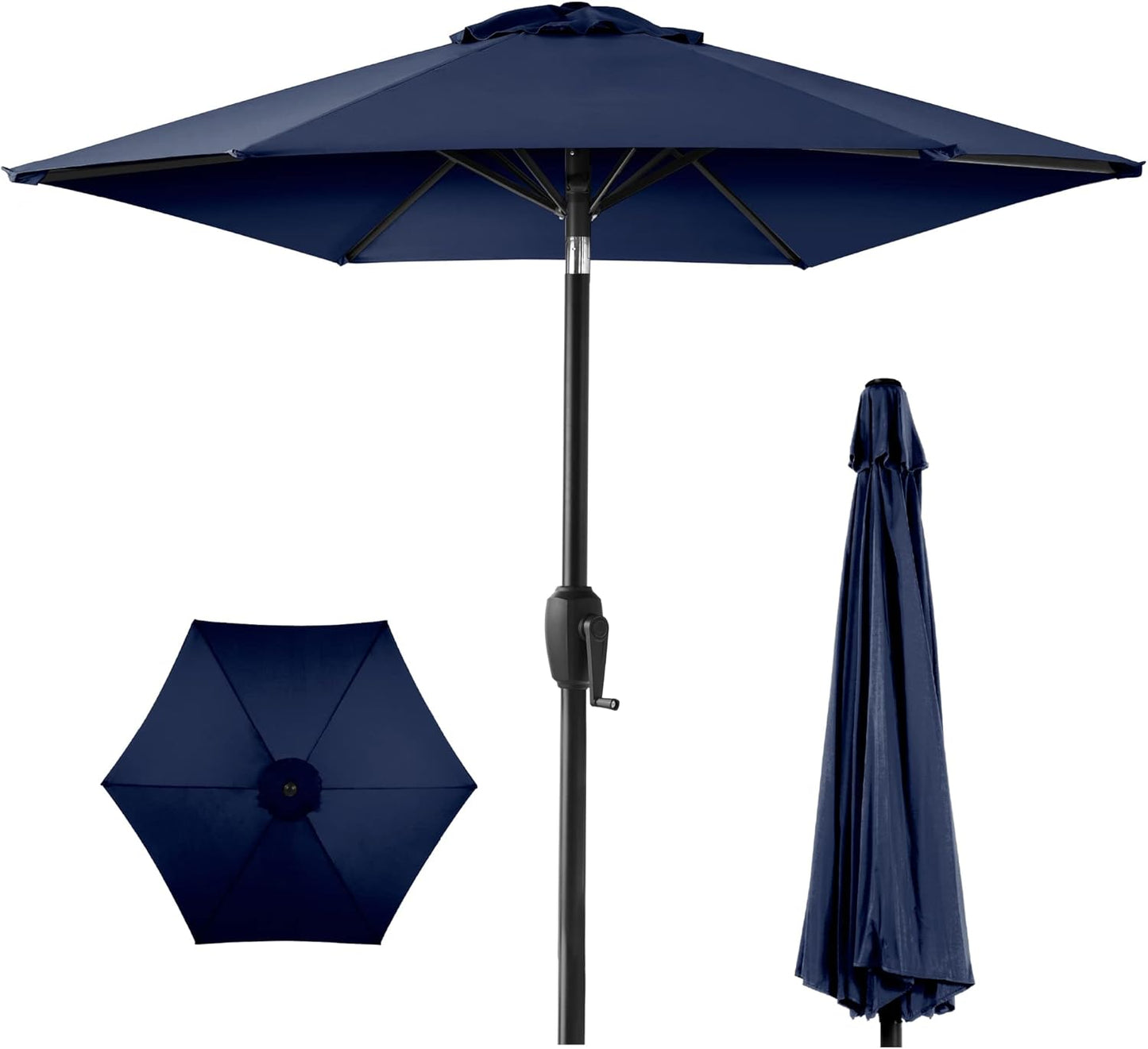 7.5ft Heavy-Duty Round Outdoor Market Table Umbrella - Navy Blue
