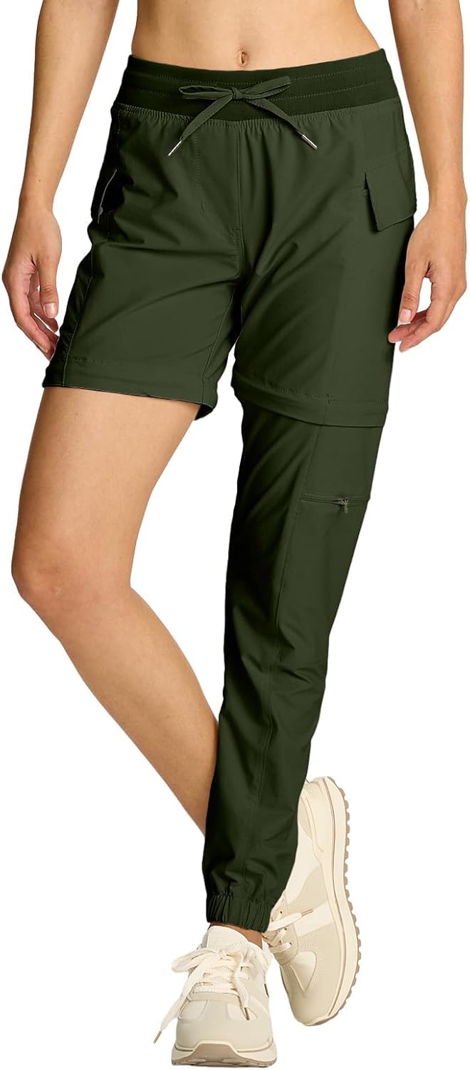 Convertible Hiking Pants for Women - Lightweight Zip-Off Joggers