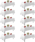 10 Pack White Table Cloth Rectangle 60 x 102 in - Stain Resistant