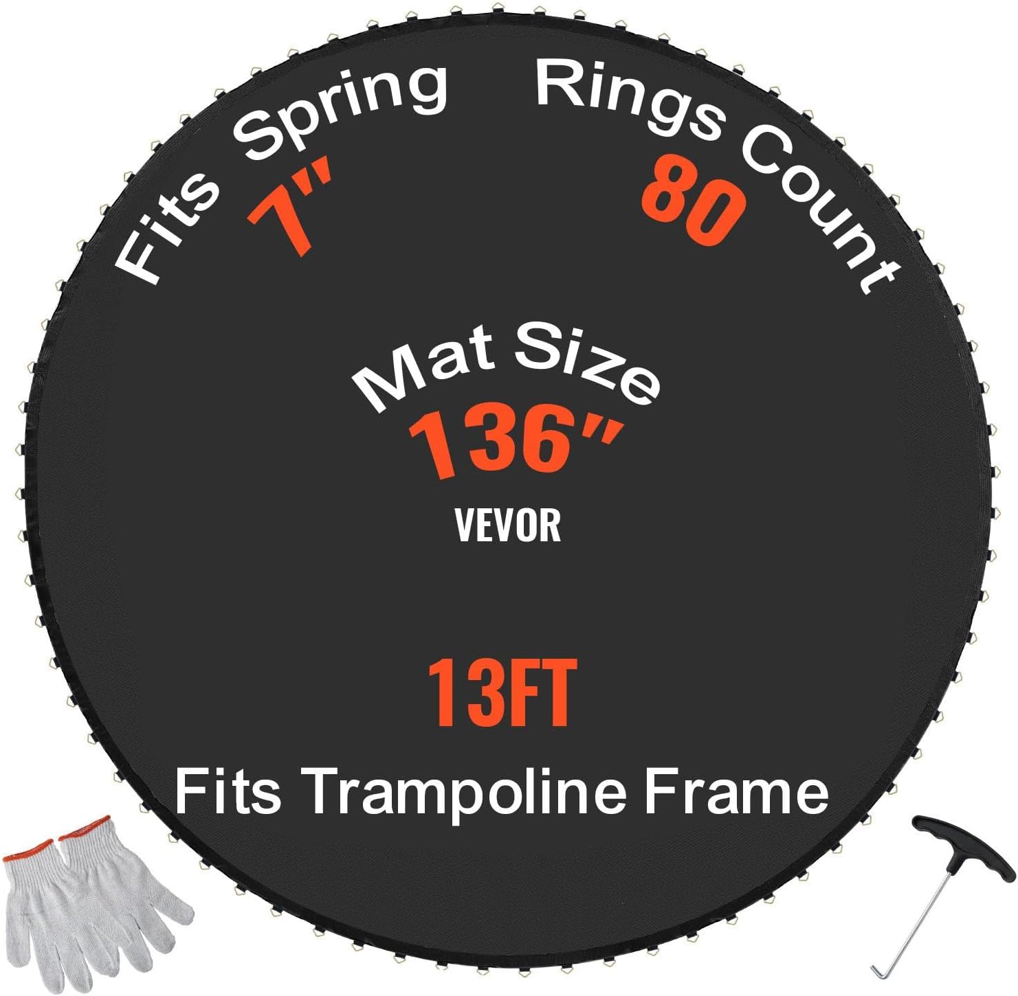 VEVOR Replacement Trampoline Mat for 12 to 15 ft Frames