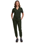 Green Town Women's True Olive Scrub Set Small - Jogger Pant & V-Neck
