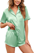 Silk Satin Pajamas Set for Women S-5X - Short Sleeve 2-Piece Comfort