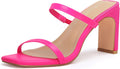 Women's Square Toe Two Strap Block Heels Sandals - 3in Stable Heel