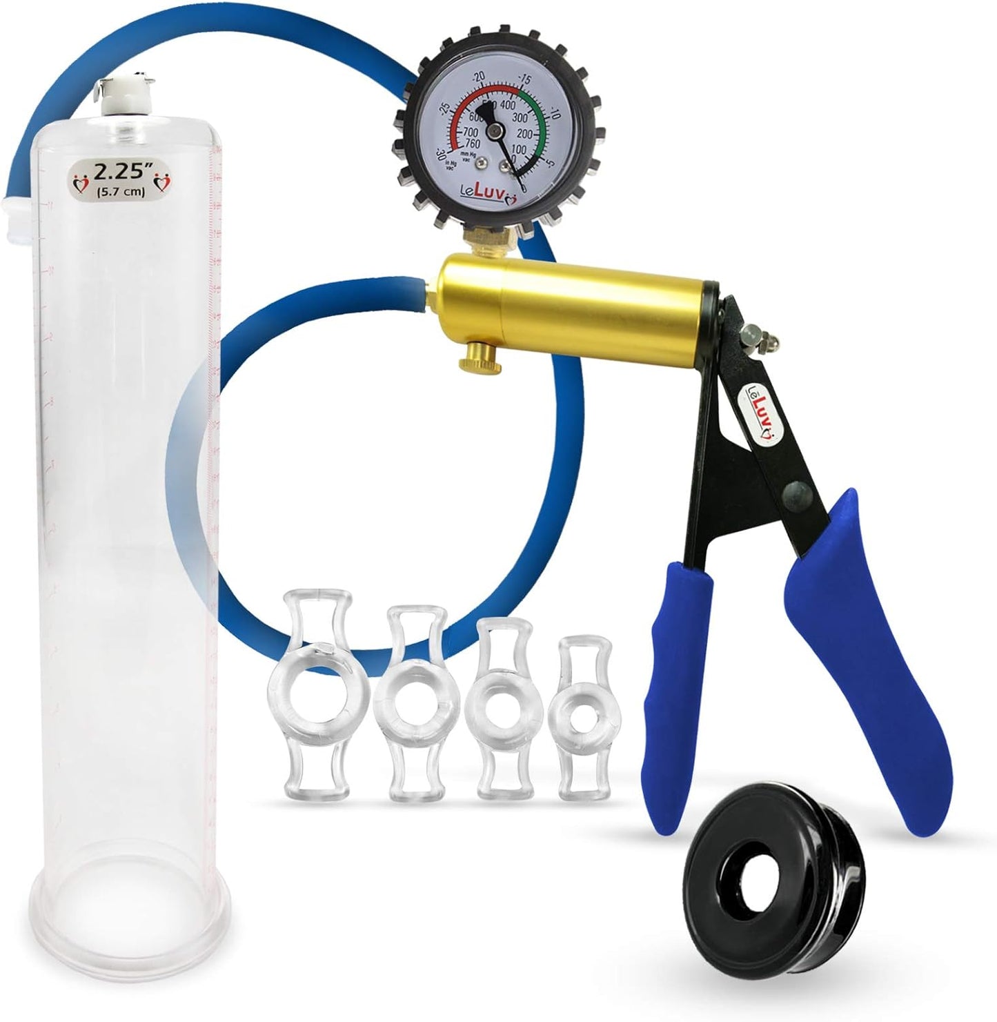 LeLuv Ultima Penis Pump with Brass Handle and Silicone Grips