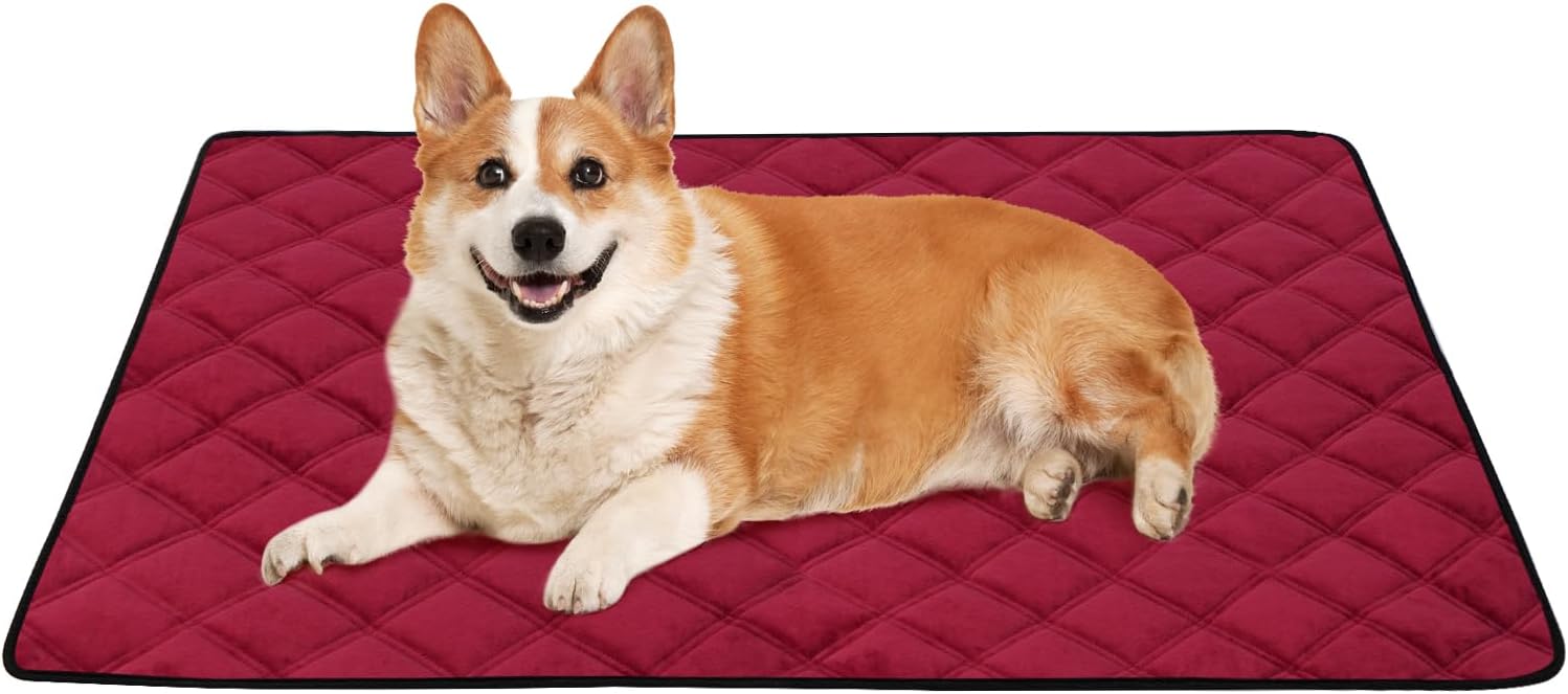 Self Warming Dog Bed for Indoor and Outdoor Use - Deep Red