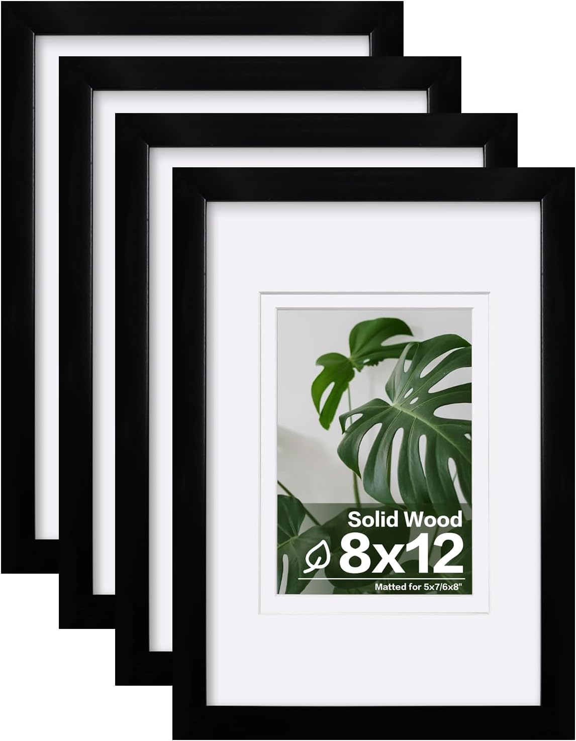 Egofine 8x12 Picture Frames Set of 4 for Table Top and Wall Mount