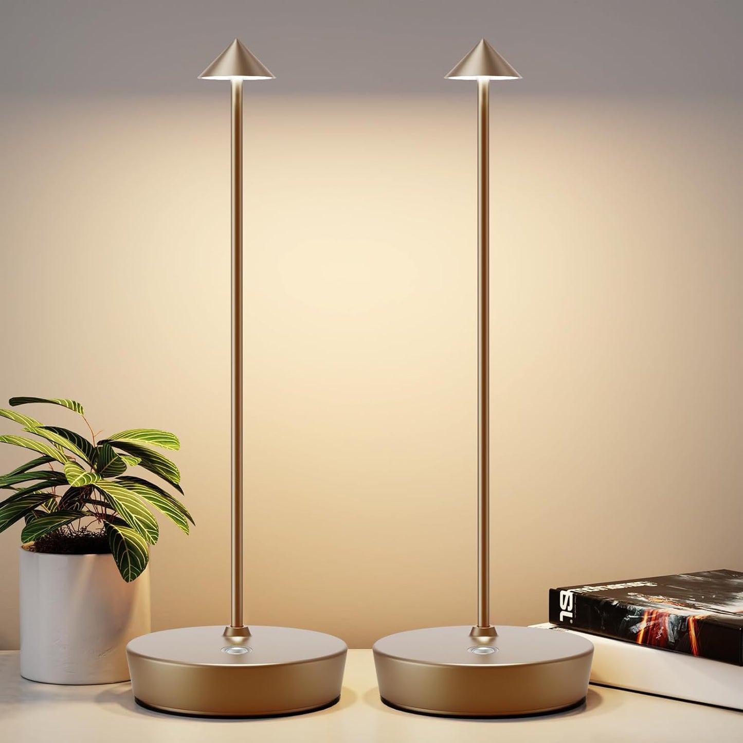 Portable Rechargeable Cordless Desk Lamp, 3 Brightness Levels, 6000mAh Battery - YIBEN