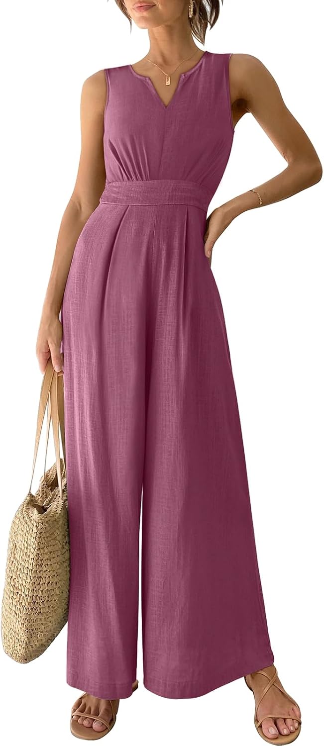 Stylish Summer Jumpsuit for Women - Casual Linen Romper
