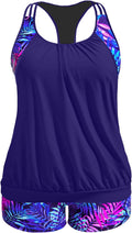 Plus Size Tankini Swimsuit for Women - Blouson Tummy Control