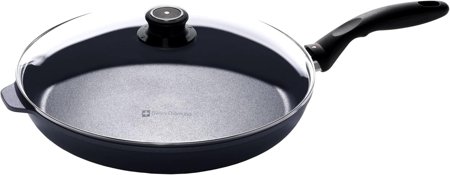 Swiss Diamond Nonstick Frying Pan with Lid, 12.5 Inch Skillet