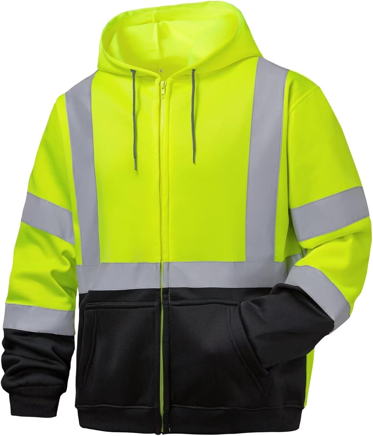 High Visibility Hoodie for Men - Class 3 Reflective Safety Gear