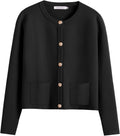 Women Striped Cropped Cardigan Sweater - Chic Fall Staple