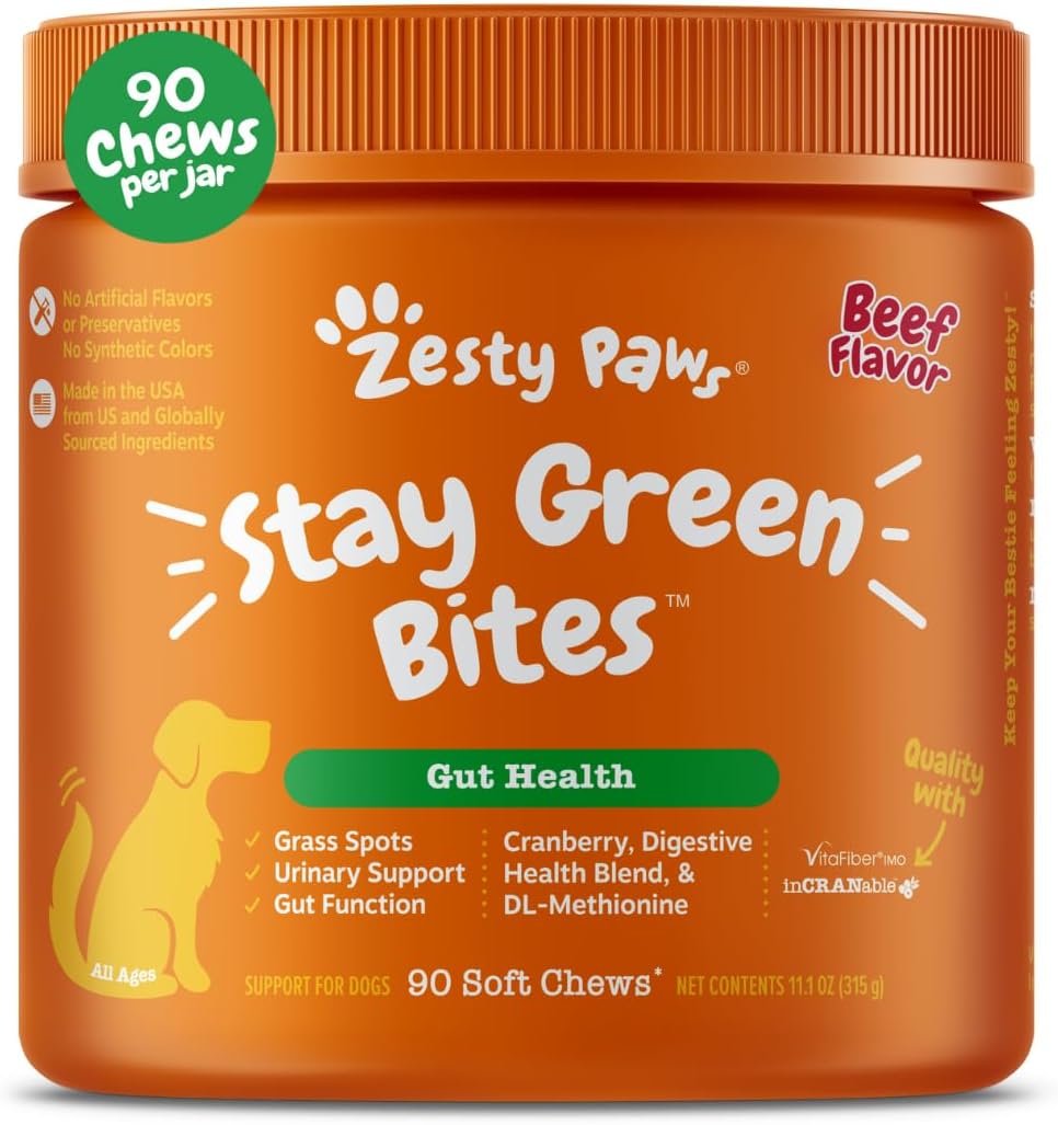 Stay Green Bites for Dogs - Grass Burn Soft Chews with Cranberry