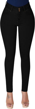 womens high waisted stretchy skinny curvy jeans - tummy control belt