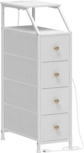 Narrow Dresser Tall Slim Storage Tower with Charging Station - 4