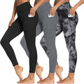 3 Packs Leggings with Pockets for Women, Soft High Waisted Pants