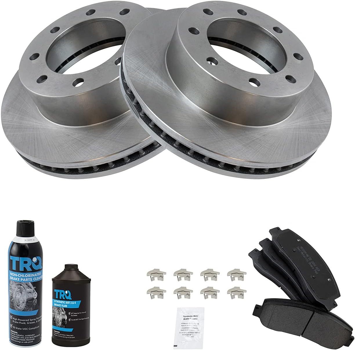 TRQ Front Brake Pad & Rotor Kit for 2005-2012 Ford Super Duty