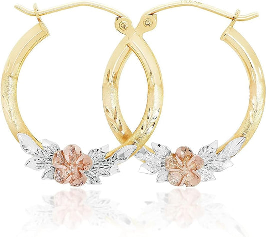 Real Yellow 14k Gold Hoop Earrings for Women and Girls Gifts