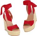 Womens Platform Espadrille Wedges Open Toe Sandals - 4in Heel