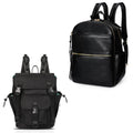 MOMINSIDE Mini Leather Diaper Backpack, 6 Insulated Pockets