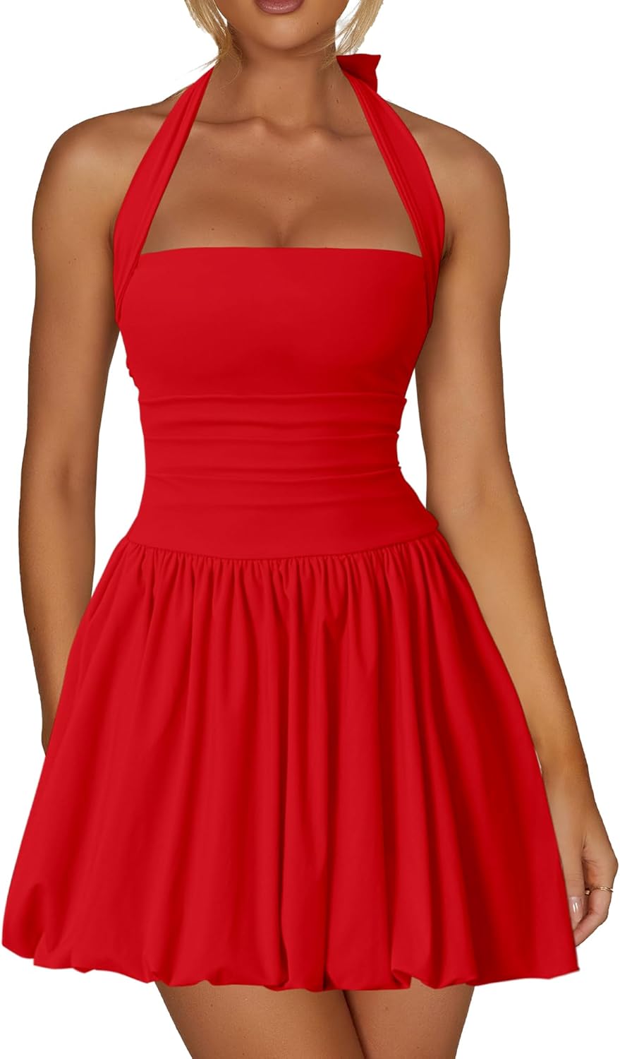 Kaximil Women's Sexy Halter Corset Mini Dress for Parties