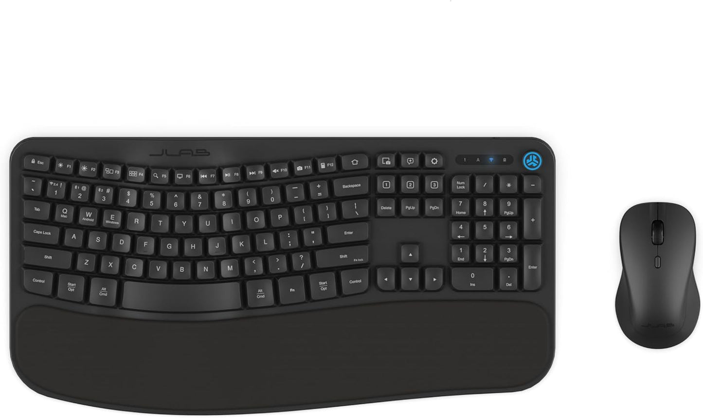 JLab Flow Wireless Keyboard and Mouse Bundle for Ergonomic Comfort