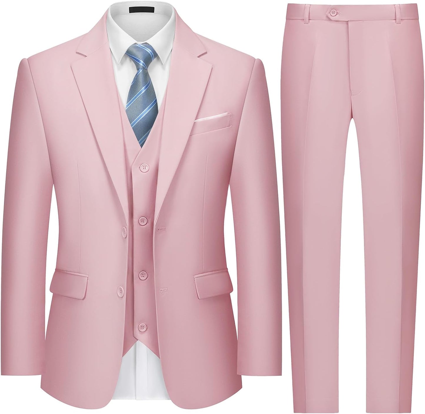 MAGE MALE Mens 3 Piece Slim Fit Tuxedo Suit Set for Weddings