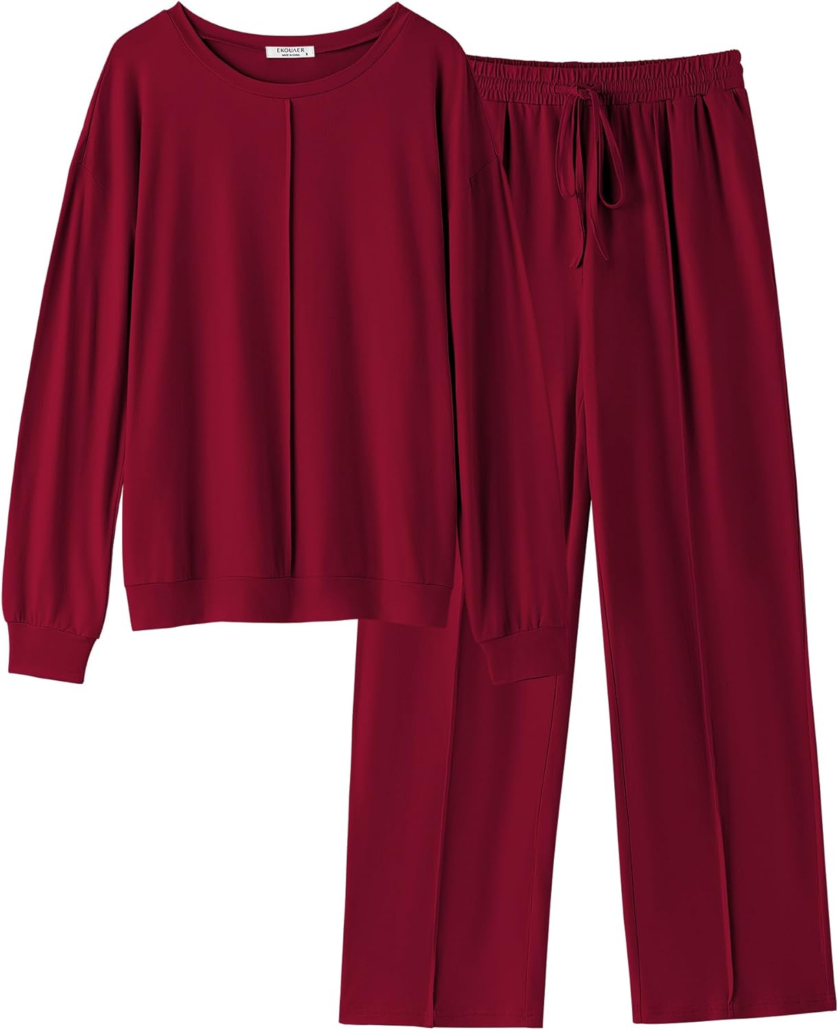 Ekouaer Pajama Sets for Women Cozy Long Sleeve Sleepwear