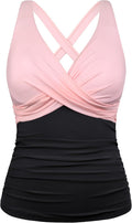 Underwire Tankini Top Twist V Neck for Big Busted Women - Tummy some