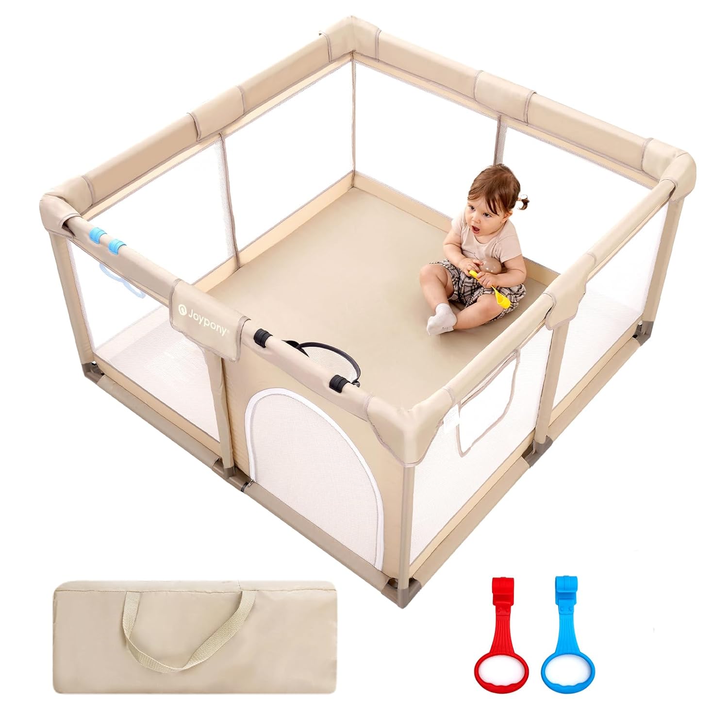 Baby Playpen for Toddlers, Safe Indoor Play Yard with Gate
