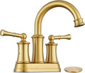 Brushed Gold 4 inch Centerset Bathroom Faucet 2-Handle - Elegant