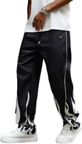 Men's Side Star Casual Pants Y2K Straight Leg Drawstring - Lightweight