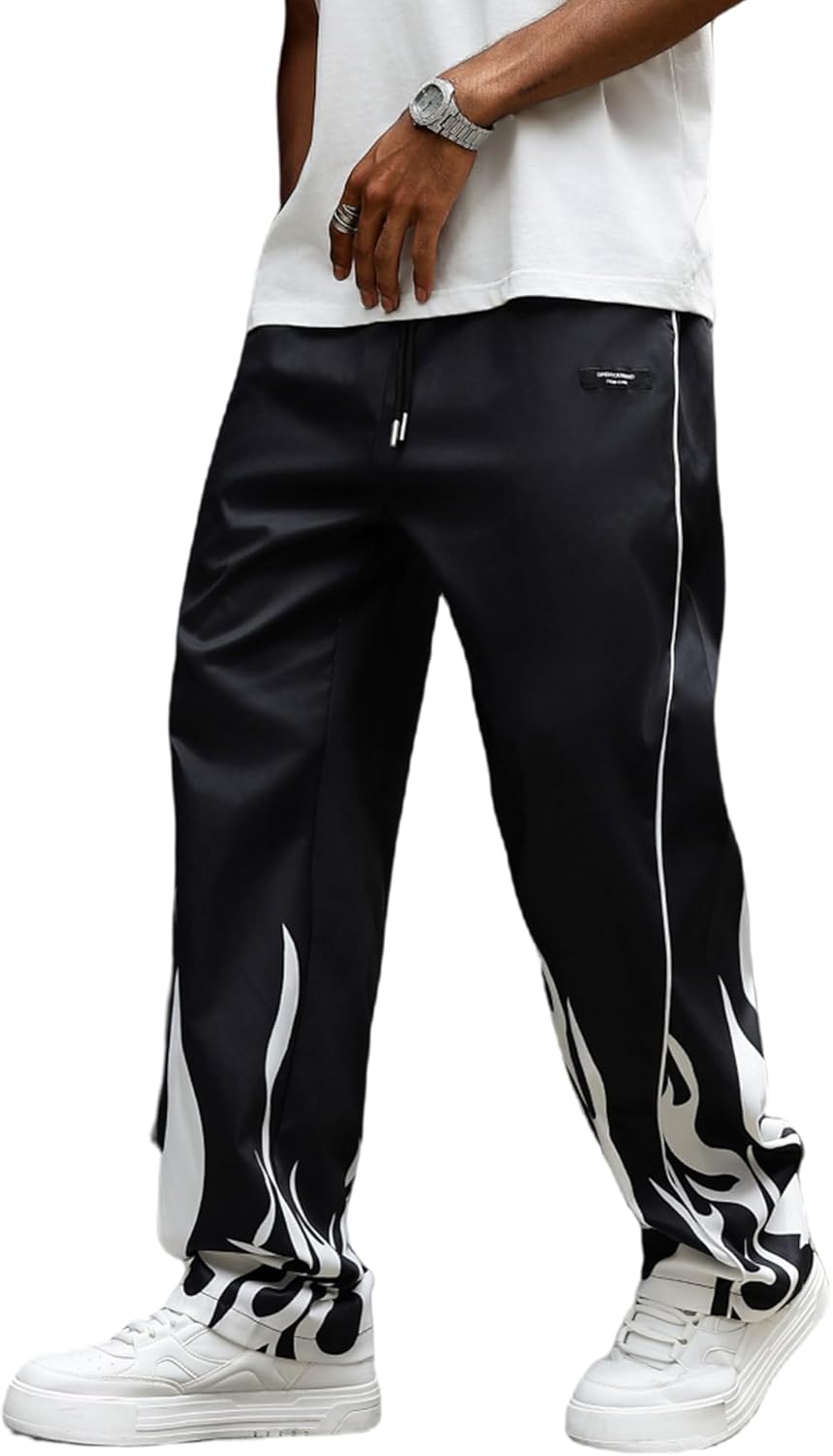ZAFUL Men's Side Star Casual Pants for Trendy Y2K Style