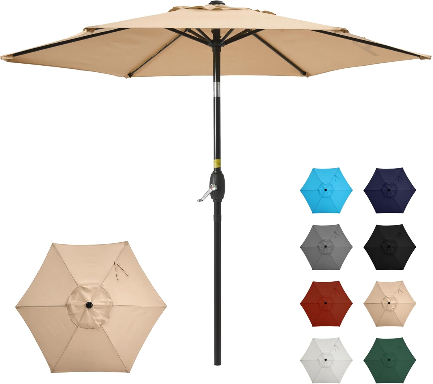 Large Outdoor Patio Umbrella with Push Button Tilt and Crank