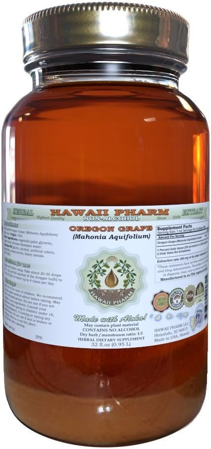 Oregon Grape Alcohol-Free Liquid Extract for Natural Wellness
