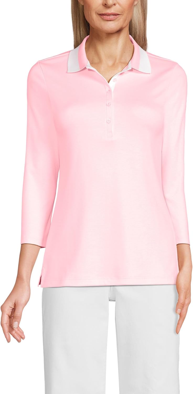 Lands' End Women's Supima Cotton Polo Shirt for Everyday Style