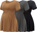 Maternity Scoop Neck Short Sleeve Top for Women - Soft Stretch