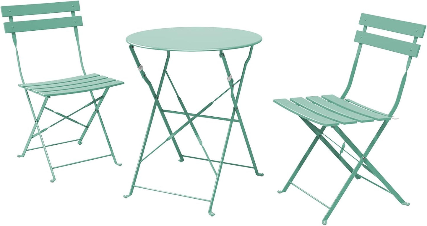 Grand patio 3-Piece Steel Foldable Bistro Set for Outdoor Use