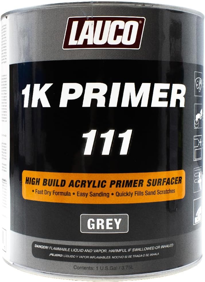 LAUCO 1K High Build Gray Acrylic Primer Surfacer for Smooth Finish