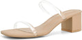Shoe'N Tale Strappy Heels Square Open Toe Low Block Heel - Elegant 1