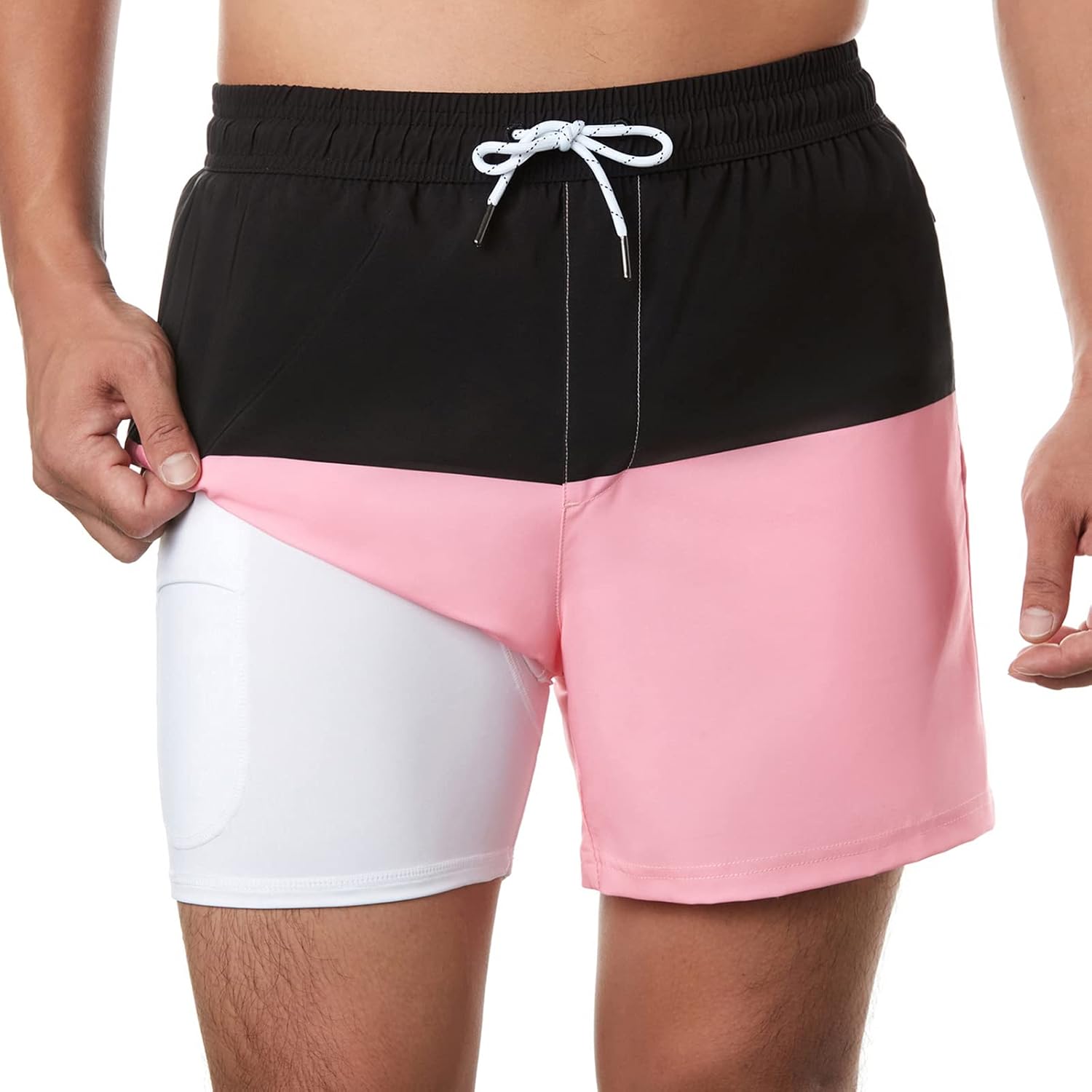 BRISIRA Mens Swim Trunks with Quick Dry Fabric and Zipper Pocket