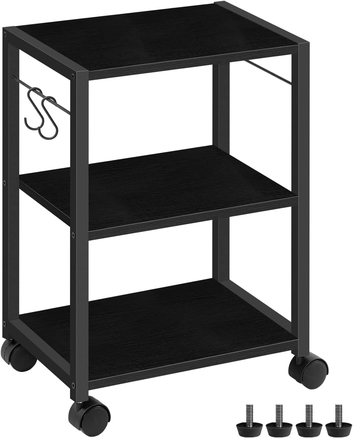 3-Tier Under Desk Rolling Cart for Home Office Storage Needs