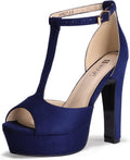 IN5 Polly Platform Chunky High Heels T-Strap Peep Toe (Style HKGS)