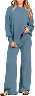 Cozy Chunky Knit Sweater and Wide Leg Pants Outfit for Women