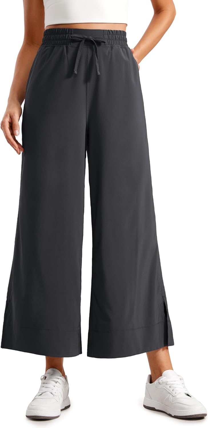 CRZ YOGA Lightweight Wide Leg Cropped Pants for Women