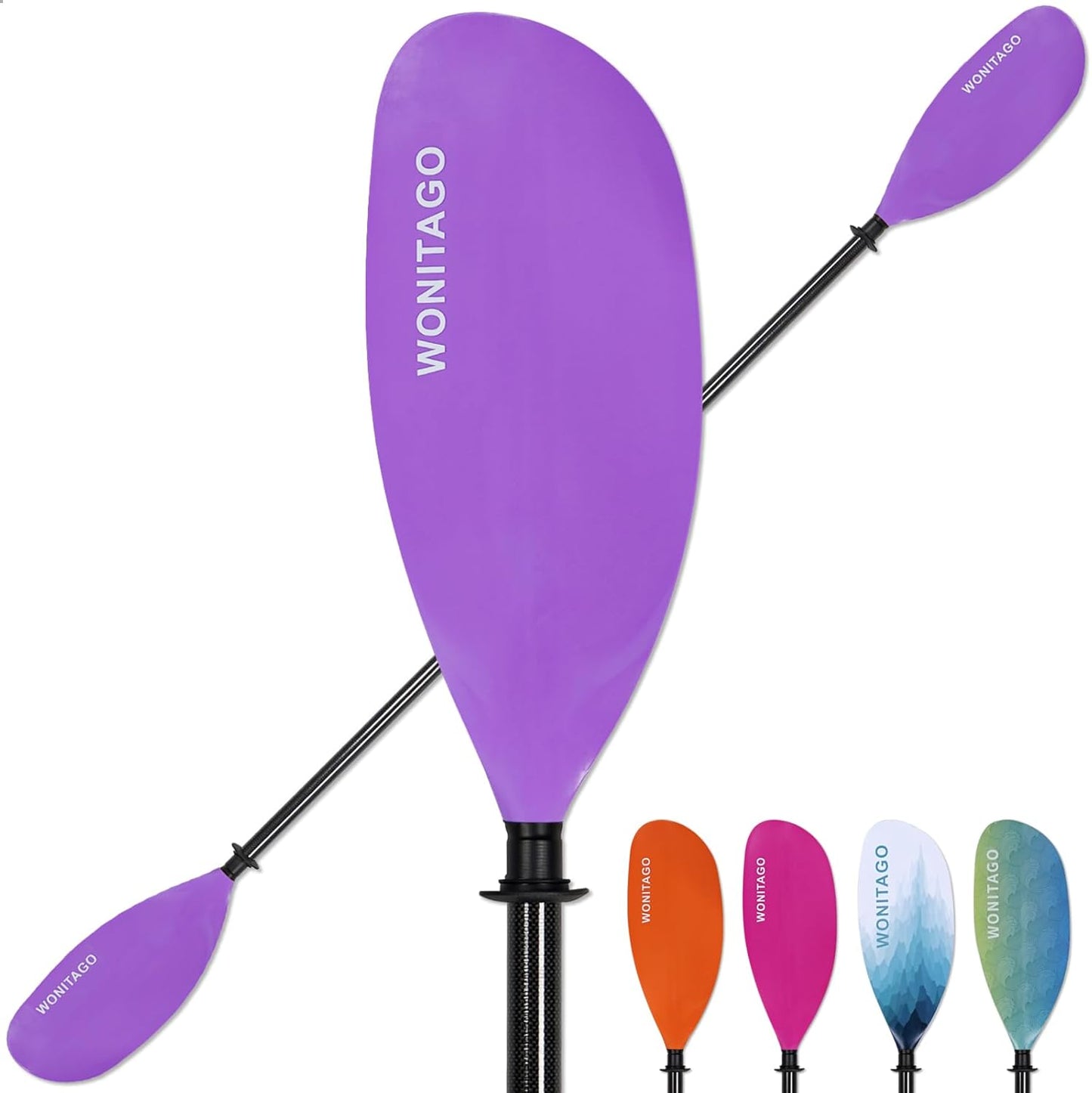 Kayak Paddle with Carbon Fiber Shaft and Nylon Blade for All Levels