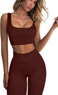 Ribbed Workout Outfits for Women 2 Piece Seamless Set - Supportive Fit