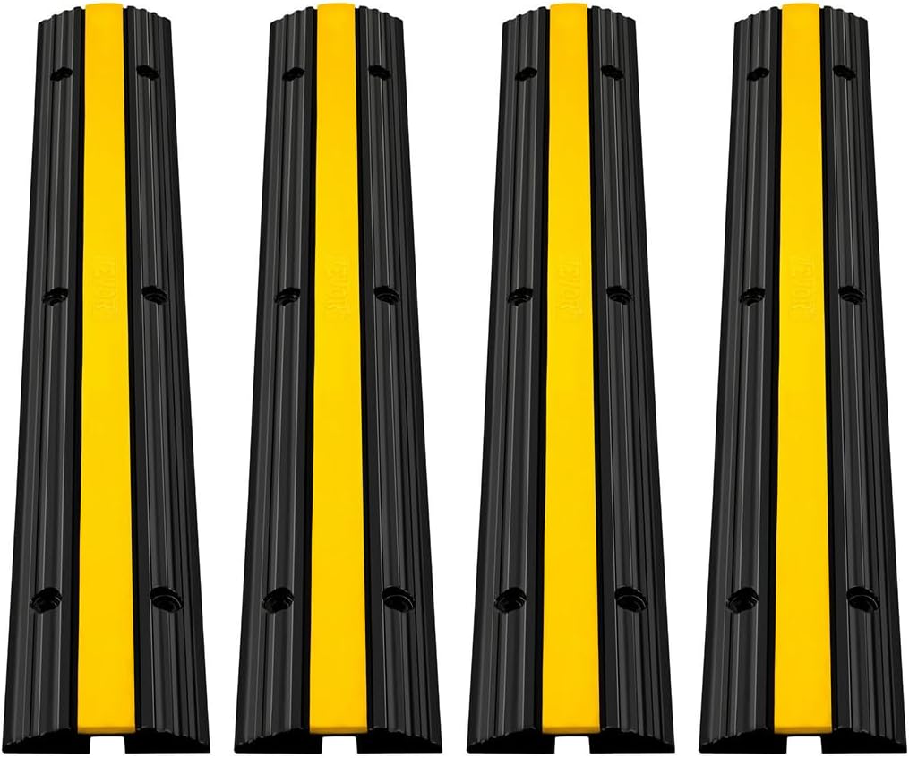 VEVOR 4 Pack Heavy Duty Cable Protector Ramps for Safe Driving