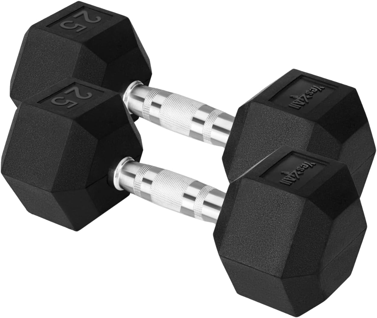 Yes4All Chrome Rubber Grip Hex Dumbbells for Effective Workouts