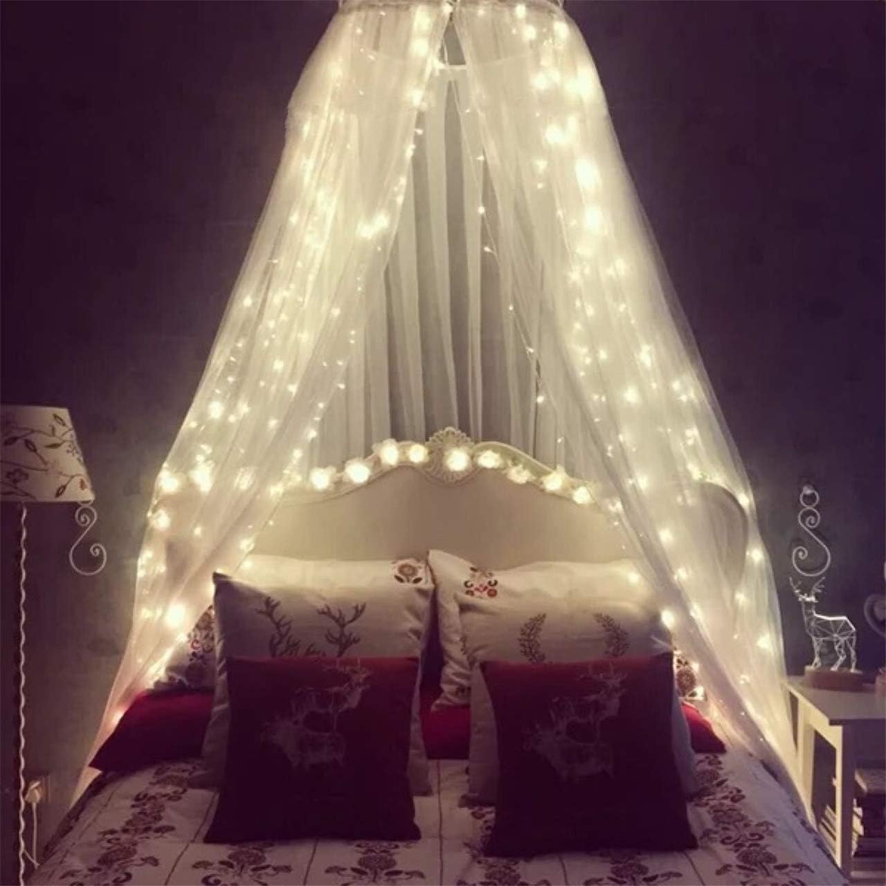 Princess Canopy Bed: Dreamy Mosquito Net with Lights